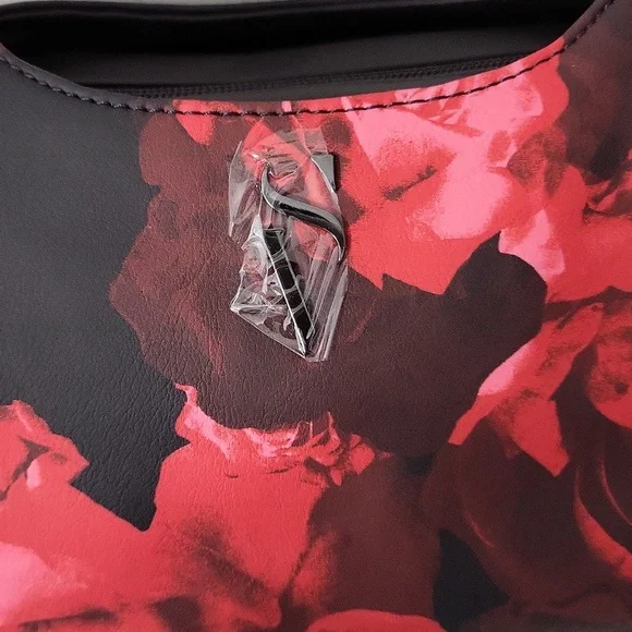 Simply Vera Wang Black and Red Floral Women's Bag - Picture 2 of 8